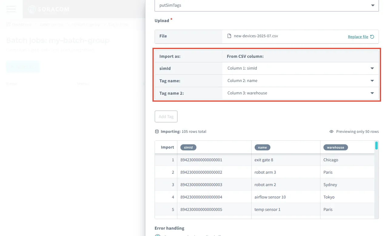 Select CSV columns