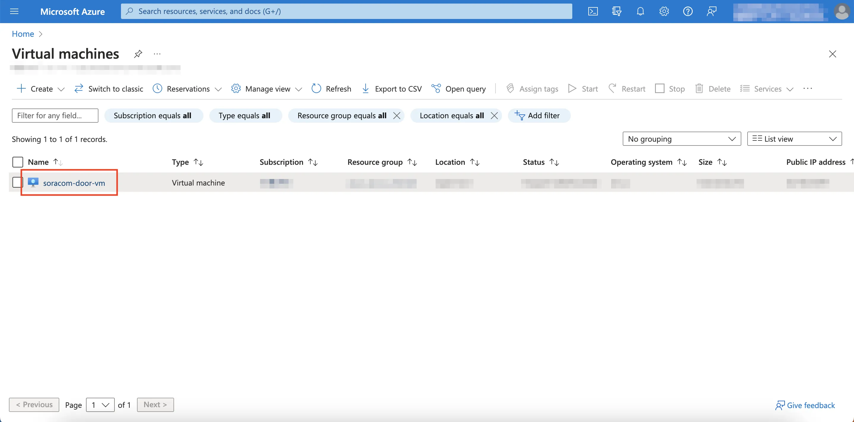 Select Created Virtual Machine